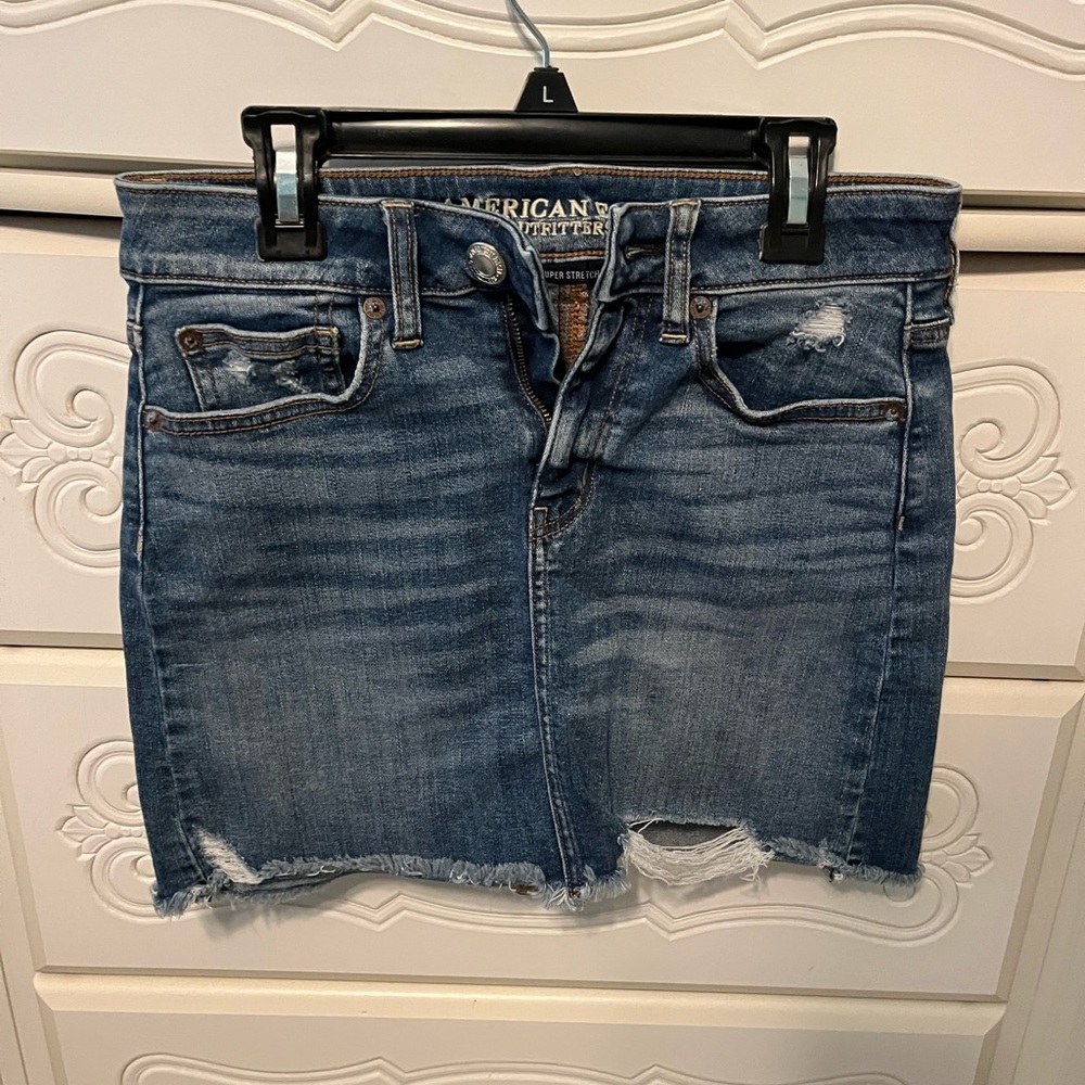 American Eagle Ripped Jean Skirt